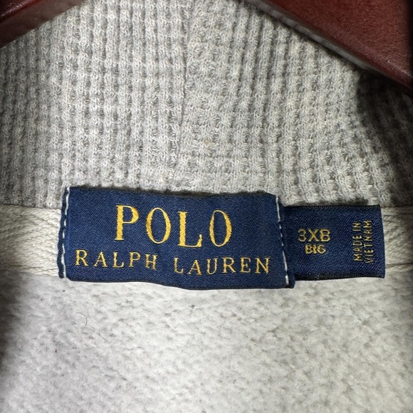 Polo Ralph Lauren Hoodie Mens 3XB 3XL Big Gray Full Zip Fleece Sweatshirt *FLAW - Picture 4 of 9